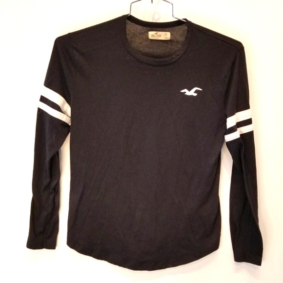 Hollister Black Girls Long Sleeve T-Shirt XS - Picture 1 of 7